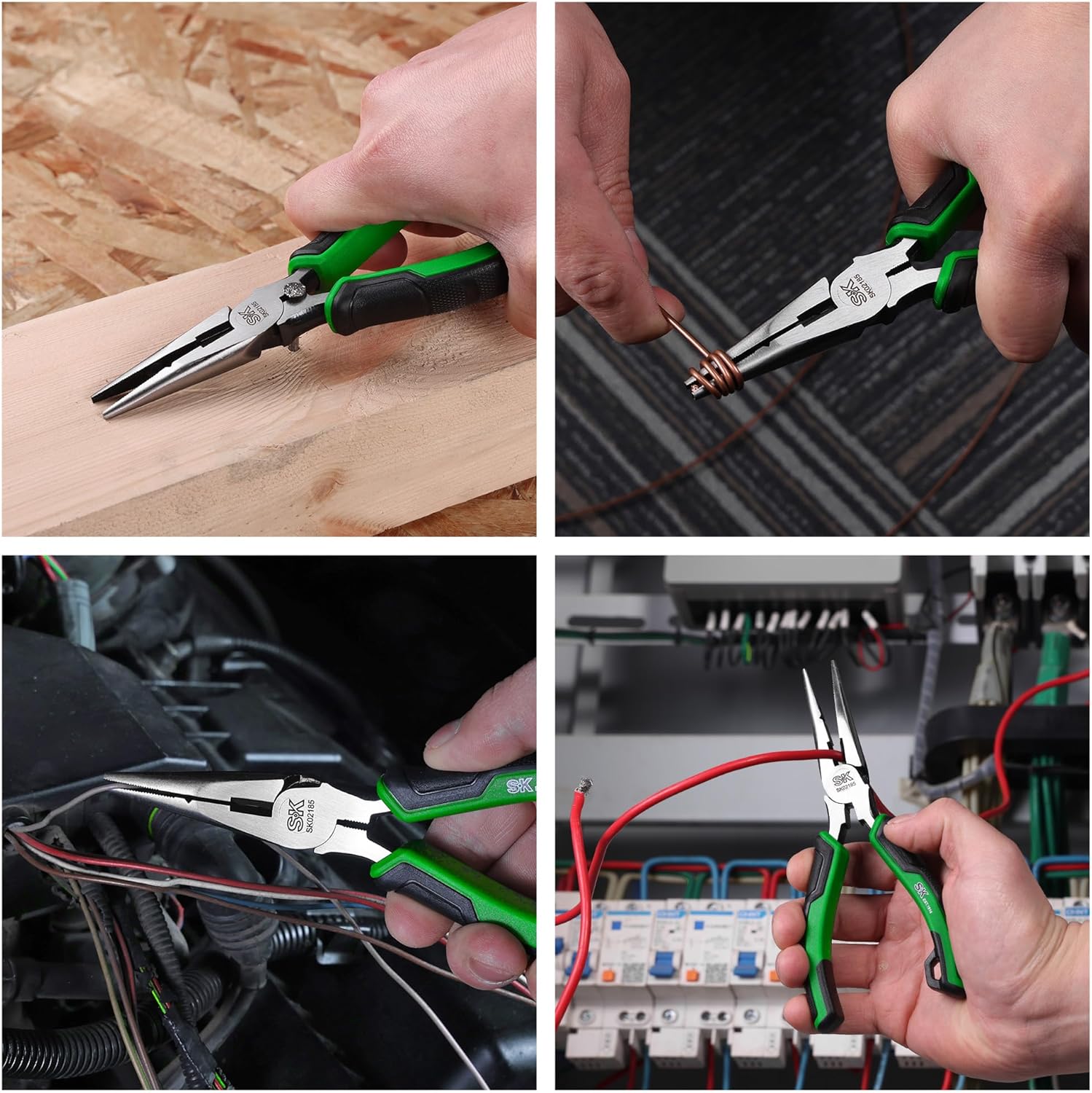 SK 6-Inch Long Nose Pliers, Needle Nose Pliers, High Carbon Steel, Ergonomic Anti-slip Handle for Comfortable Grip