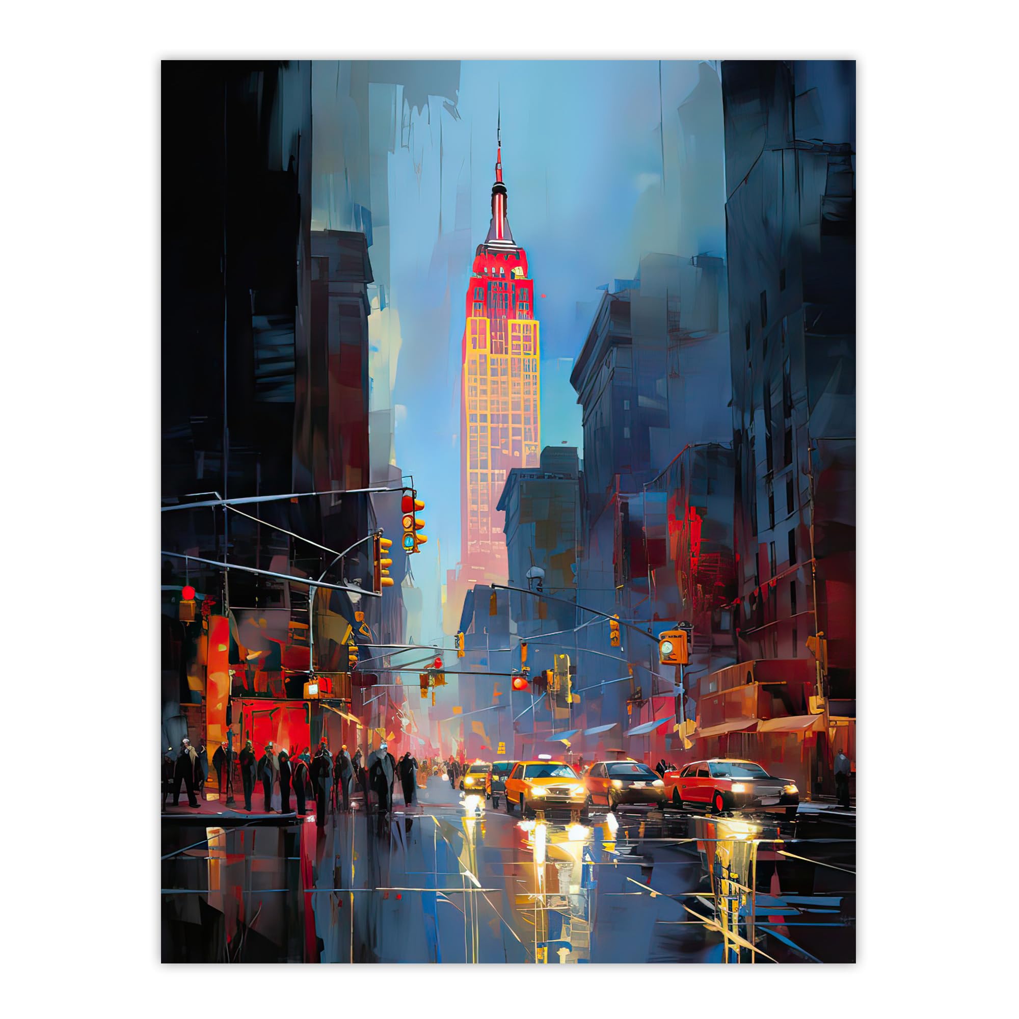 Artery8 Empire State NYC New York Cityscape at Sunset Extra Large XL Wall Art Poster Print