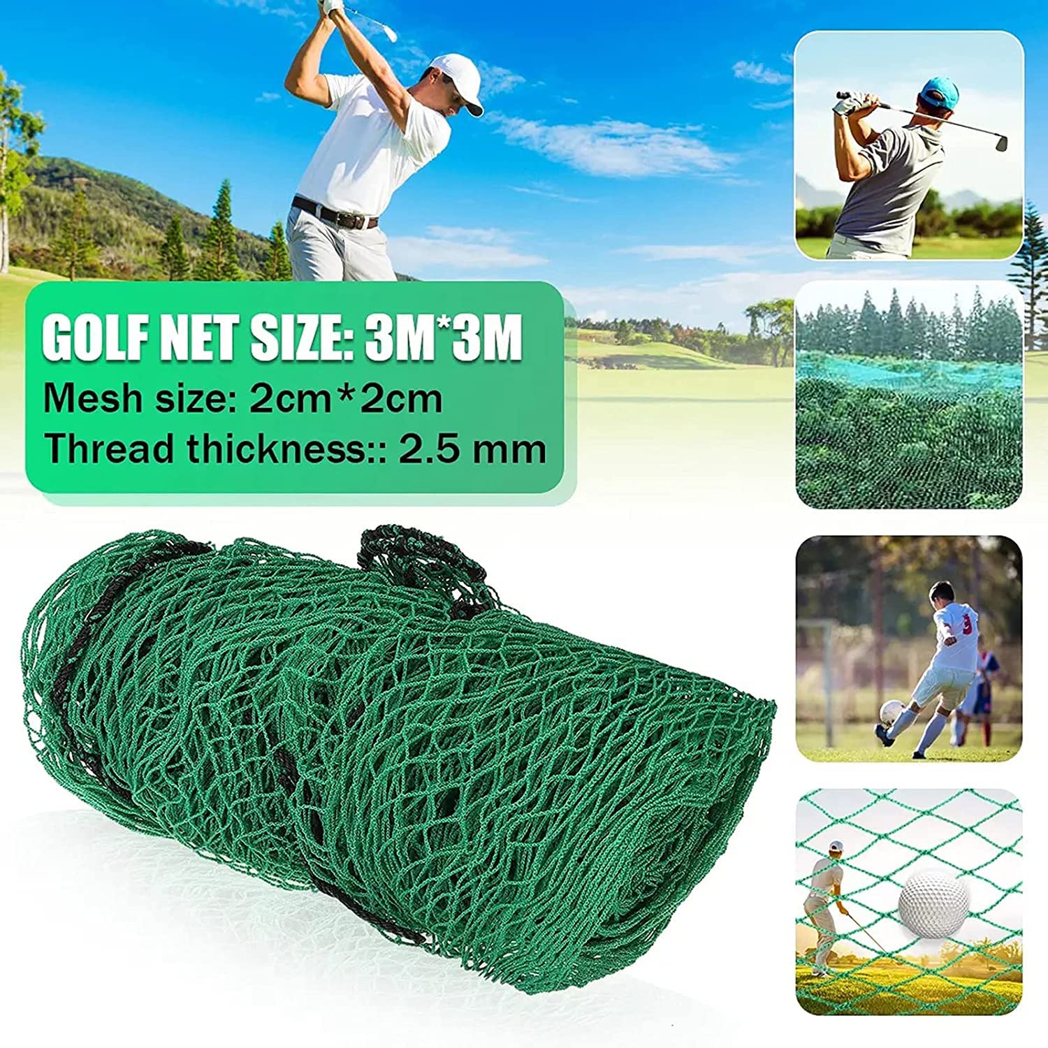 EHOTER Golf Übungsnetz, Golf Schlagnetze Trainingshilfe, Tragbares Golfkäfig und Netz, Golf Trainingsgeräte, Golf Fangnetz, Golf Barrier Net für Indoor Outdoor Gartennetz Schutznetz