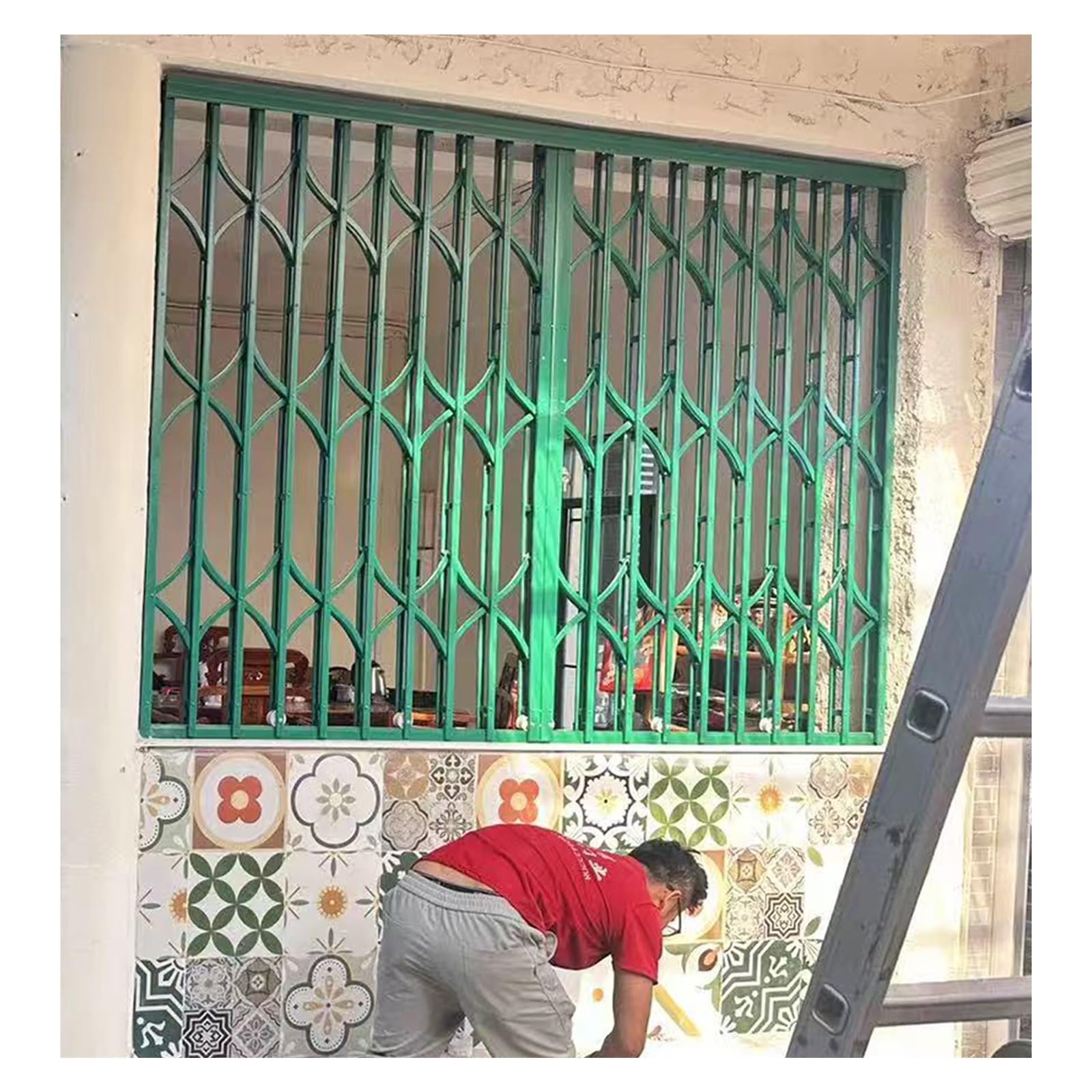 Rejilla de seguridad retráctil para ventana, ventana plegable a prueba de ladrones para mayor seguridad, ideal para niños y mascotas, adecuada para puertas de patio