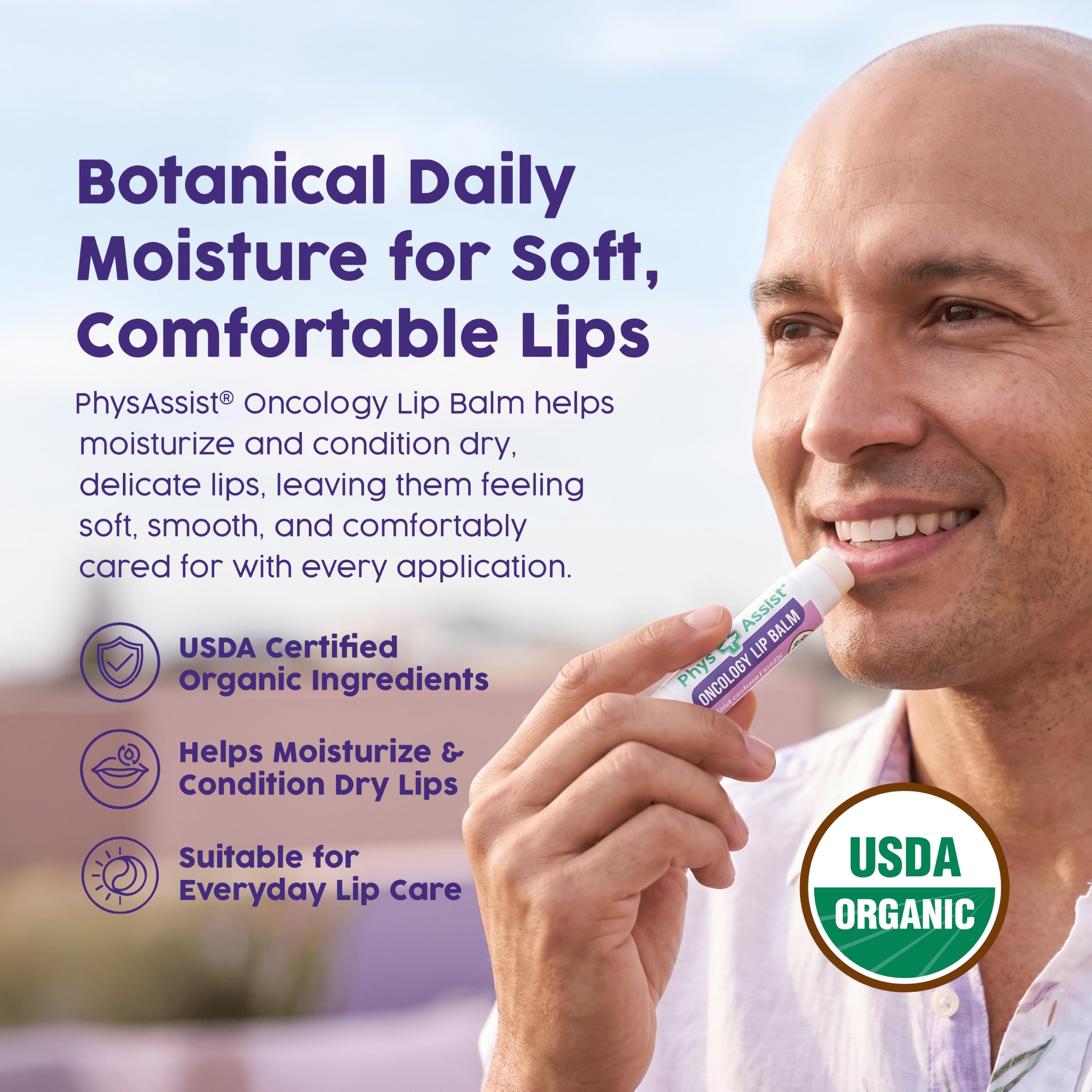 Oncology Lippenbalsam USDA Organic, Hydrate Dry Parched Lip Moisturizing - 3 Pack