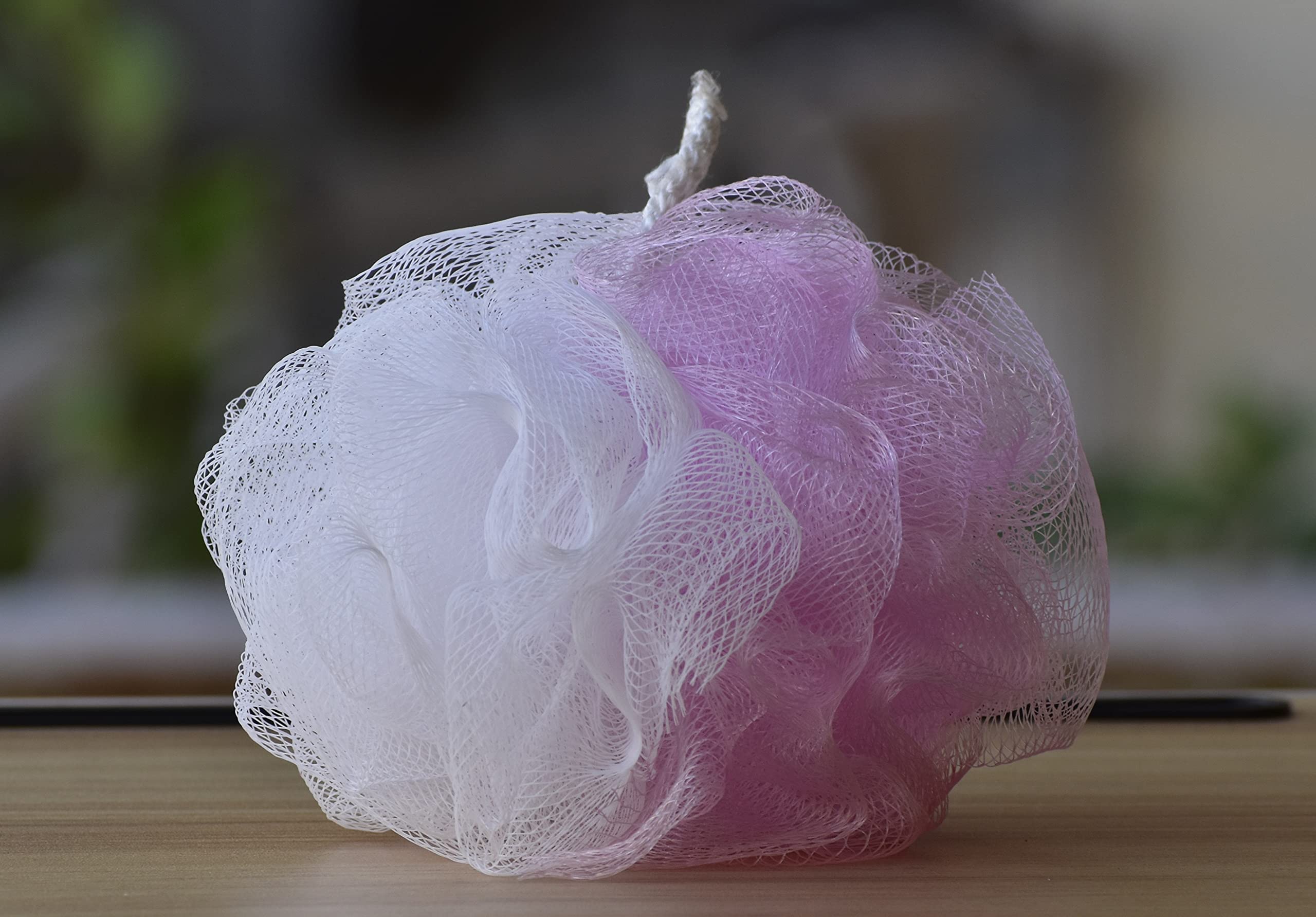 Indiginous extensive Sized Dual Colour Bath Shower Loofah Sponge Pouf Body Scrubber Exfoliator| King sizedBathing Round Dual Color Loofah for Men and Women (1Loofah)