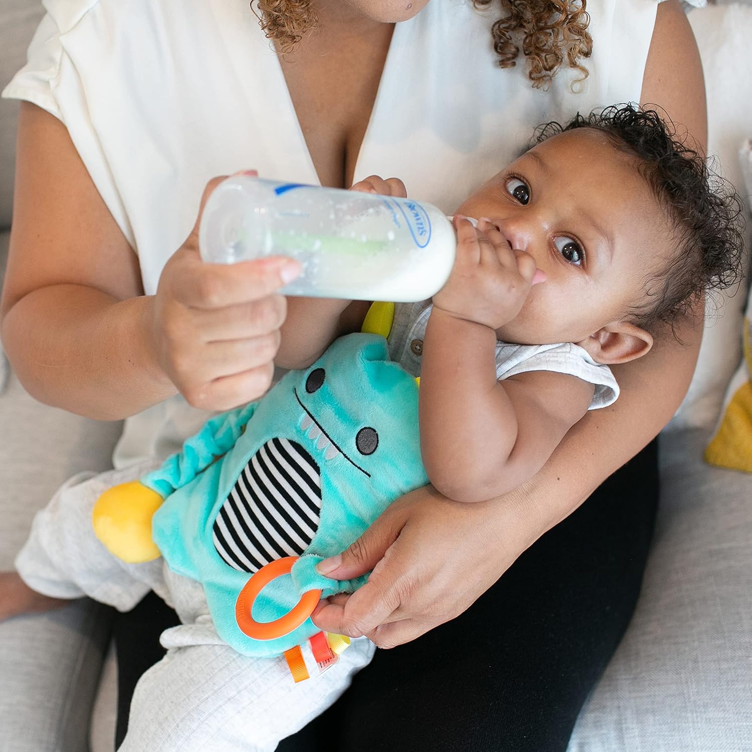 Dr. Brown’s Anti-Colic Options+ Narrow Baby Bottles, Level 1 Nipples, 0m+, 8oz 4-Pack and Gripebelt for Natural Colic Gas and Upset Stomach Relief in Babies and Toddlers, Blue Monster