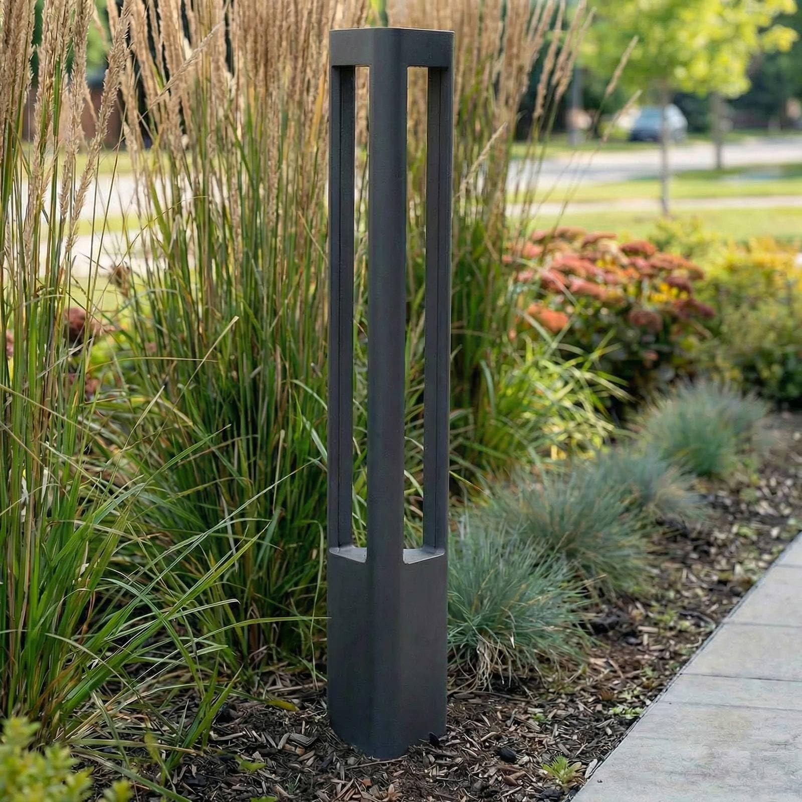 Lucande LED Außenleuchte Pirron (spritzwassergeschützt (Modern) in Schwarz aus Aluminium (90 flammig,) - Wegeleuchte Pollerleuchte Wegelampe Sockelleuchte