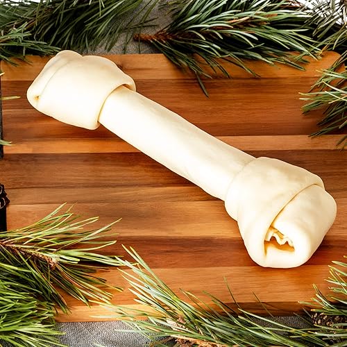 Miniatura 5 de Pet Factory 100 % hecho en Estados Unidos, piel de res de 13 a 15 pulgadas, hueso anudado para masticar, sabor natural, 1 unidad1 paquete