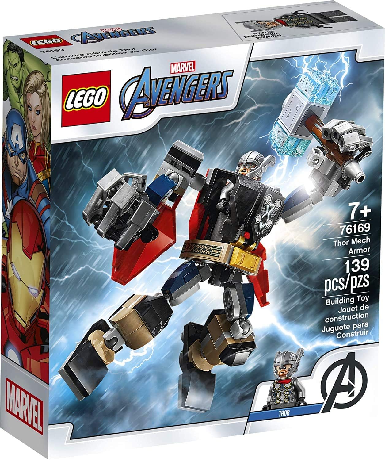 Marvel Avengers Classic Thor Mech Armor 76169 Cool Thor Hammer Playset; Superhero Building Toy for Kids, New 2020 (139 Pieces)