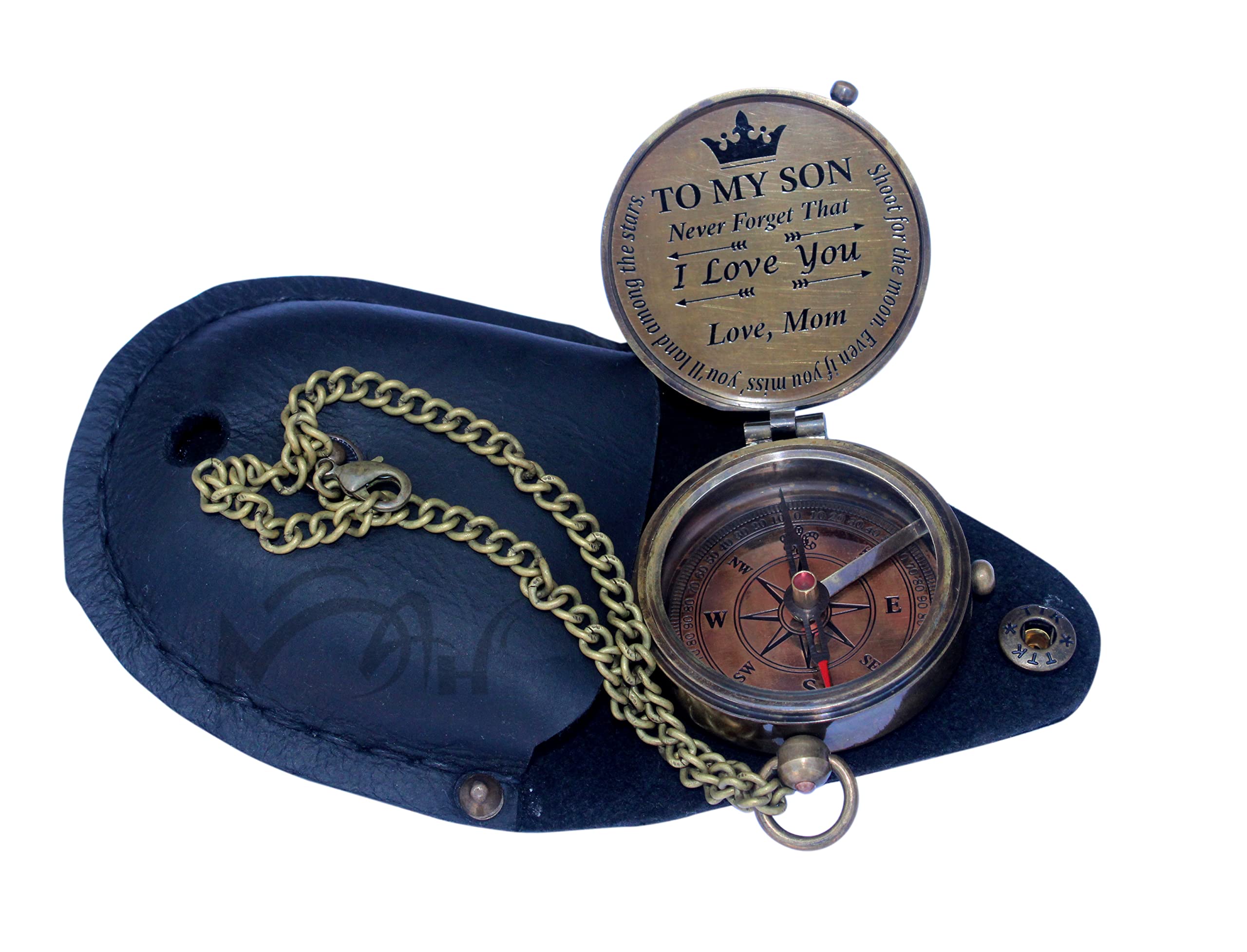 MAH “ to My Son ” Camping Compass-Engraved Compass-Graduation Day Gifts 2022 for Son-Son Birthday Gifts-Love Mom-Love Dad-Confirmation Gifts for Son-Gift for Teen Boys/Teenagers-Gift for Students.