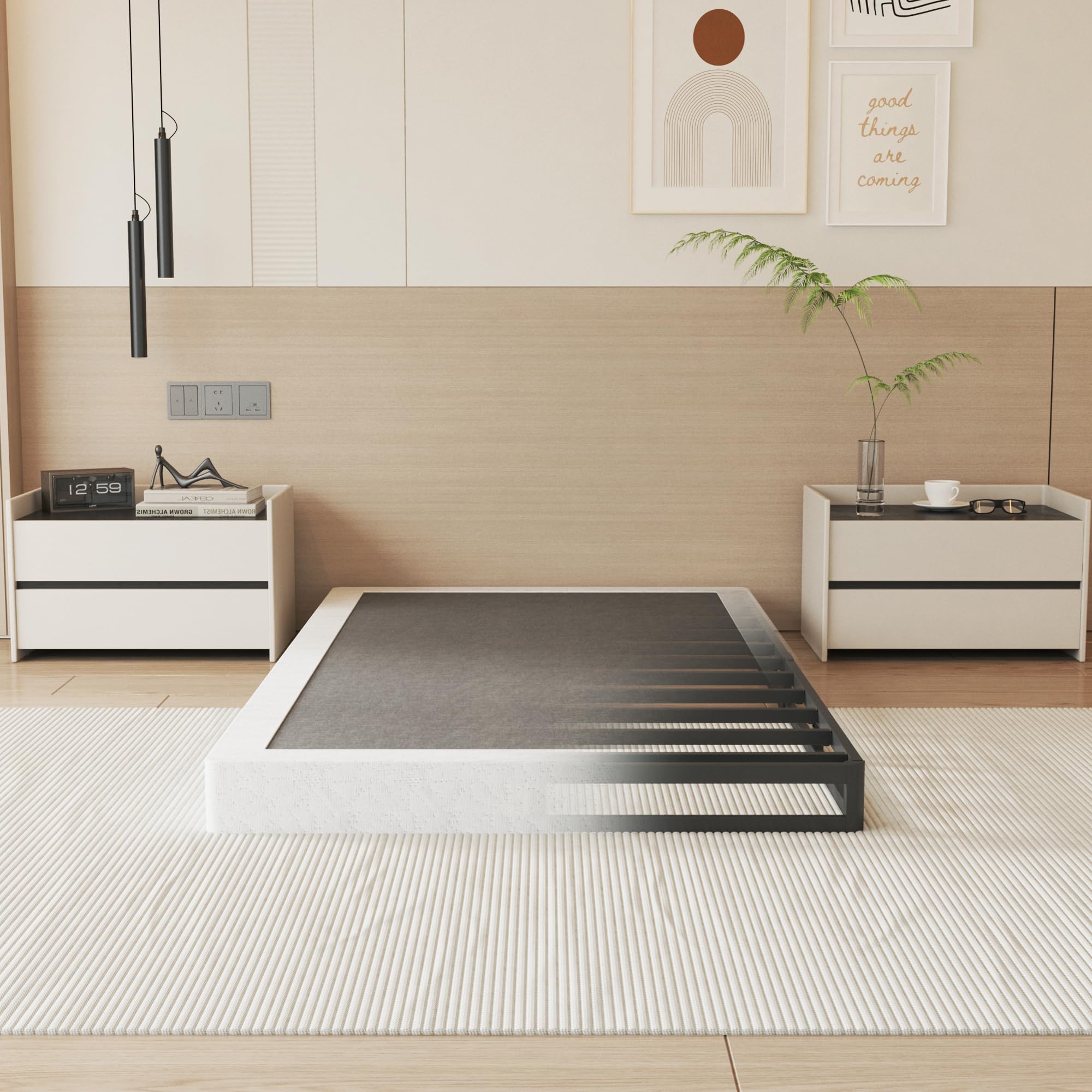NHODIR Twin Box Spring 5 Inch Metal Bed Base