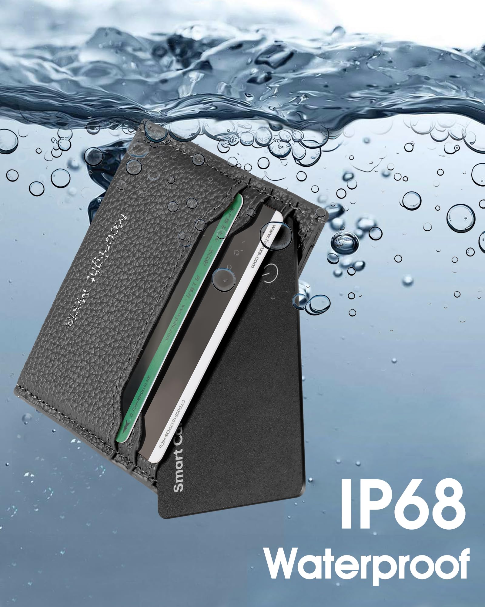 Wallet Tracker Card for Android,Rechargeable Wallet Finder Smart Tag, Tracker Tag and Light Smart Card IP68 Waterproof GPS Trackers Item Locator Tracking Device for Find Hub App(Android Only)