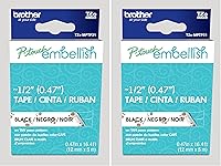 Vista 72 de Brother P-touch Embellish Cinta de impresión negra sobre encaje plateado con patrón TZEMPSL31 – ~1.3 cm de ancho x 4 m de largo para usar