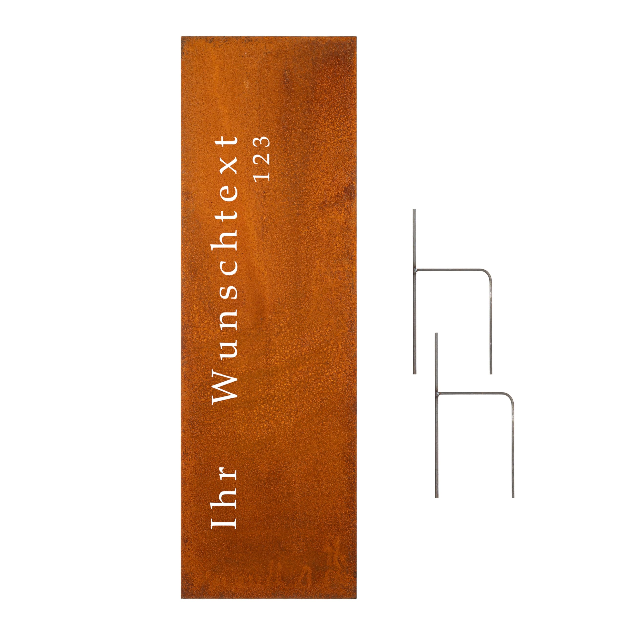 D&L Lasertec Edelrost Garten Sichtschutz personalisiert mit Wunschtext, Wand, Rost, Sichtschutzwand Metall 160x50 cm, Geschenkidee