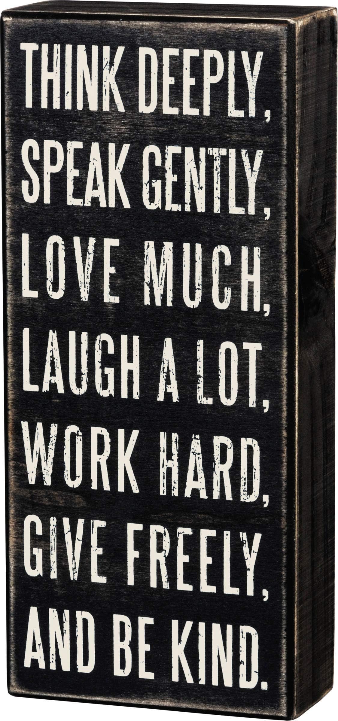 17037 Classic Box Sign, 4 x 9-Inches, Think Deeply