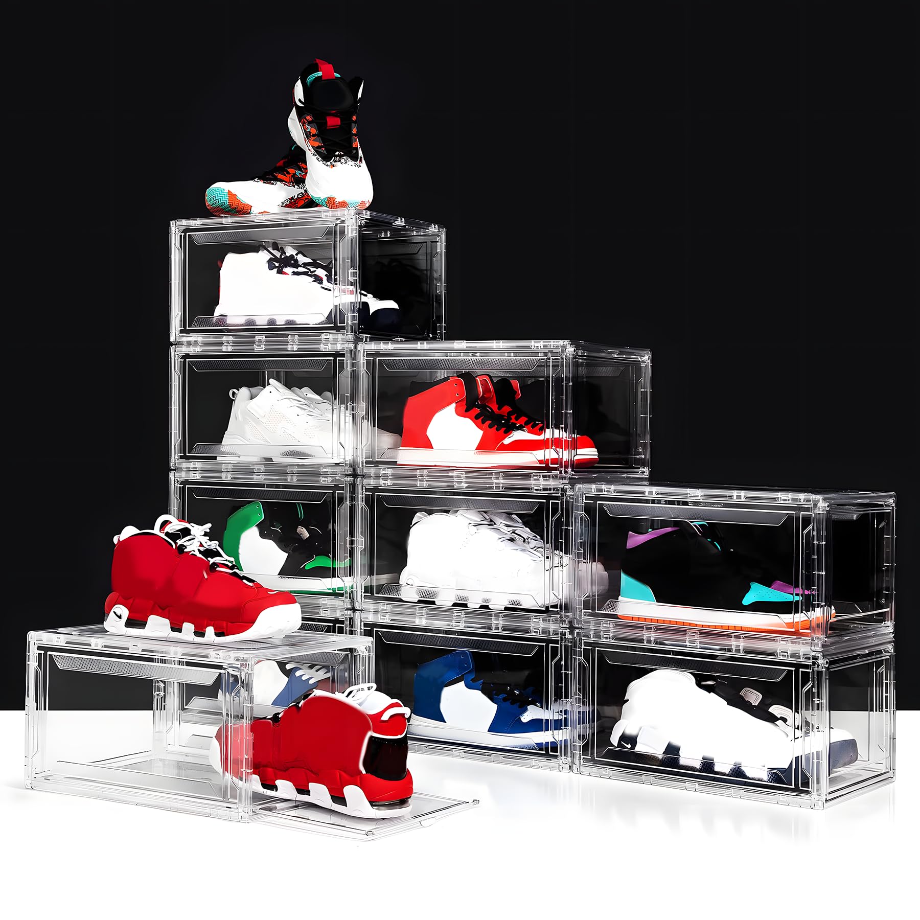 スニーカー用クリアケース　ショーケース12個セット Amazon.com: 12 Pack Acrylic Clear Shoe Boxes– Ultra Clear Plastic