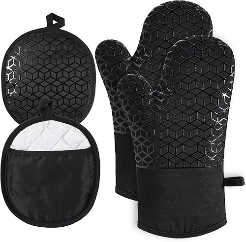 NAVITHOUS Juego de 2 soportes para ollas de silicona, resistentes al calor, almohadillas calientes de 500 grados, agarraderas de horno de silicona