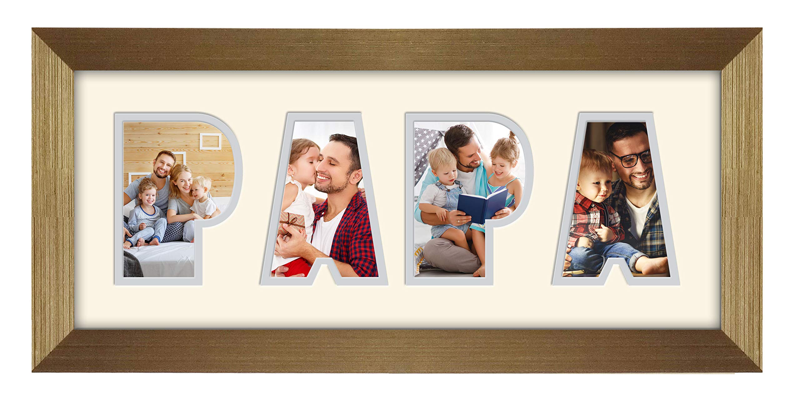 Photos In A Word Gold Finish Frame Cream Mount Grey Inside Papa Photo Frame Word Photo Frame 1247-Bb (Gold Finish Frame Cream Mount Grey Inside)