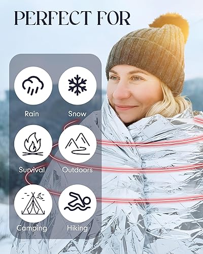 Miniatura 6 de 96 unidades de suministros de cuidado para personas sin hogar a granel incluyen 48 mantas de emergencia y 48 pares de calcetines de lana de invierno