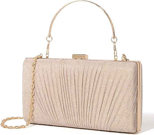 Miniatura 12 de Kseymeir Bolsos de Mano para Mujer Bolso de Plisado para la Noche con Cadena para Baile, Cóctel y Boda Pleated, with Chain, Prom, Cocktail, Wedding