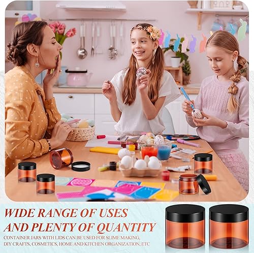 Vista 54 de 6 Pack 6oz Plastic Jars Containers with Lids Wide-mouth Refillable Leakproof Reusable Round Empty Jars for Travel Cosmetic Dry Food Spice Candy Clear