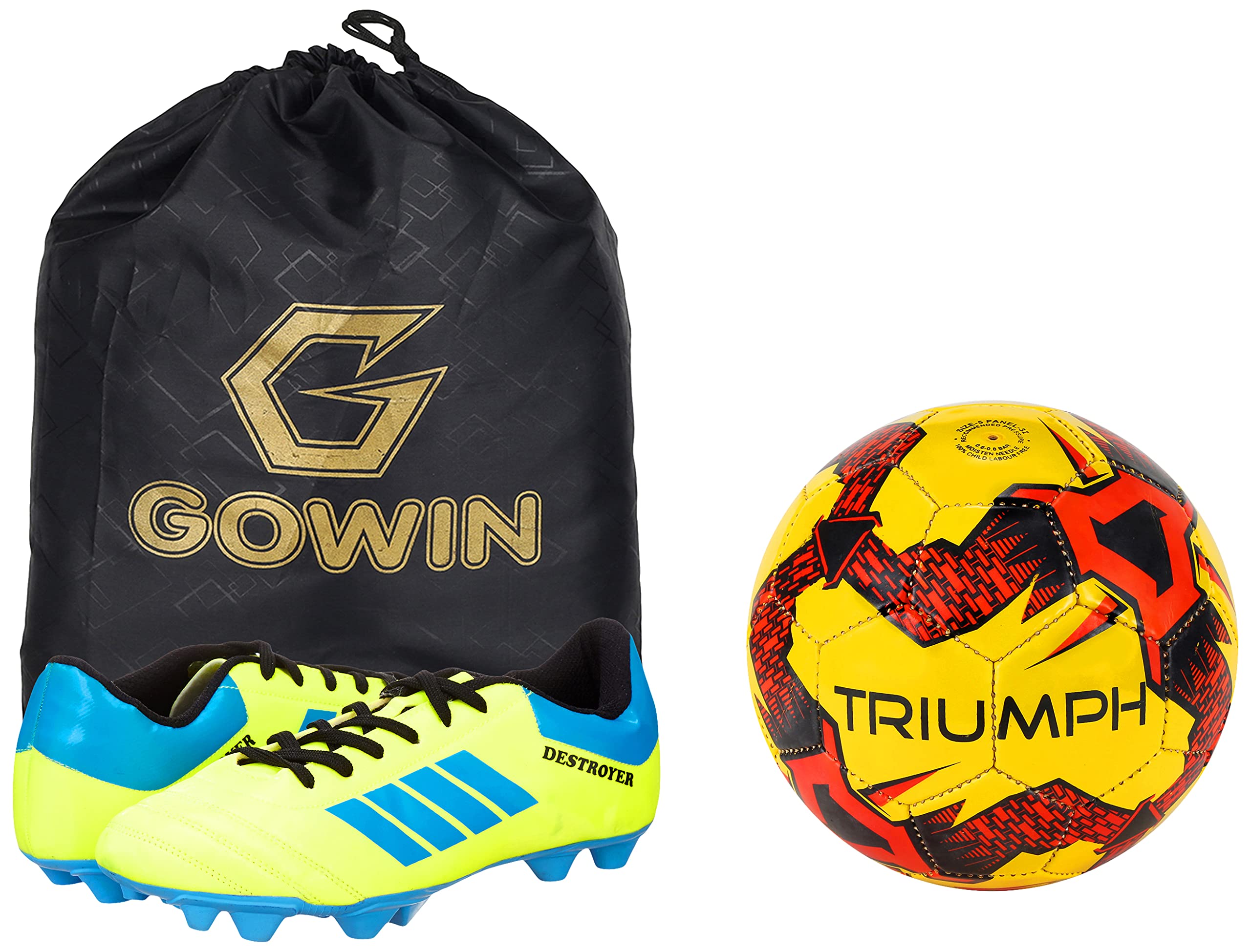 Football Pvc Boss Yellow With Gowin Football Shoe Destroyer Cyan Size-10-image-36