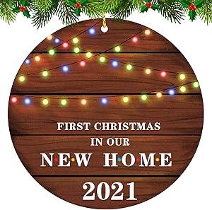 New Home Christmas Ornament 2021, LIENOSPEA Funny Gifts for Women Men Kids Stocking Stuffers Xmas Tree Decor Home Clearance Keepsake Hanging Decorations (HO)
