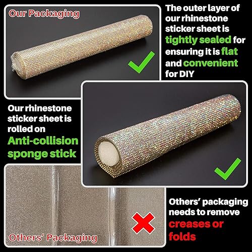 Miniatura 3 de Locacrystal Adhesivo con diamantes de imitación para decoración de automóvil, autoadhesivas, con purpurina, para decoración de automóviles y