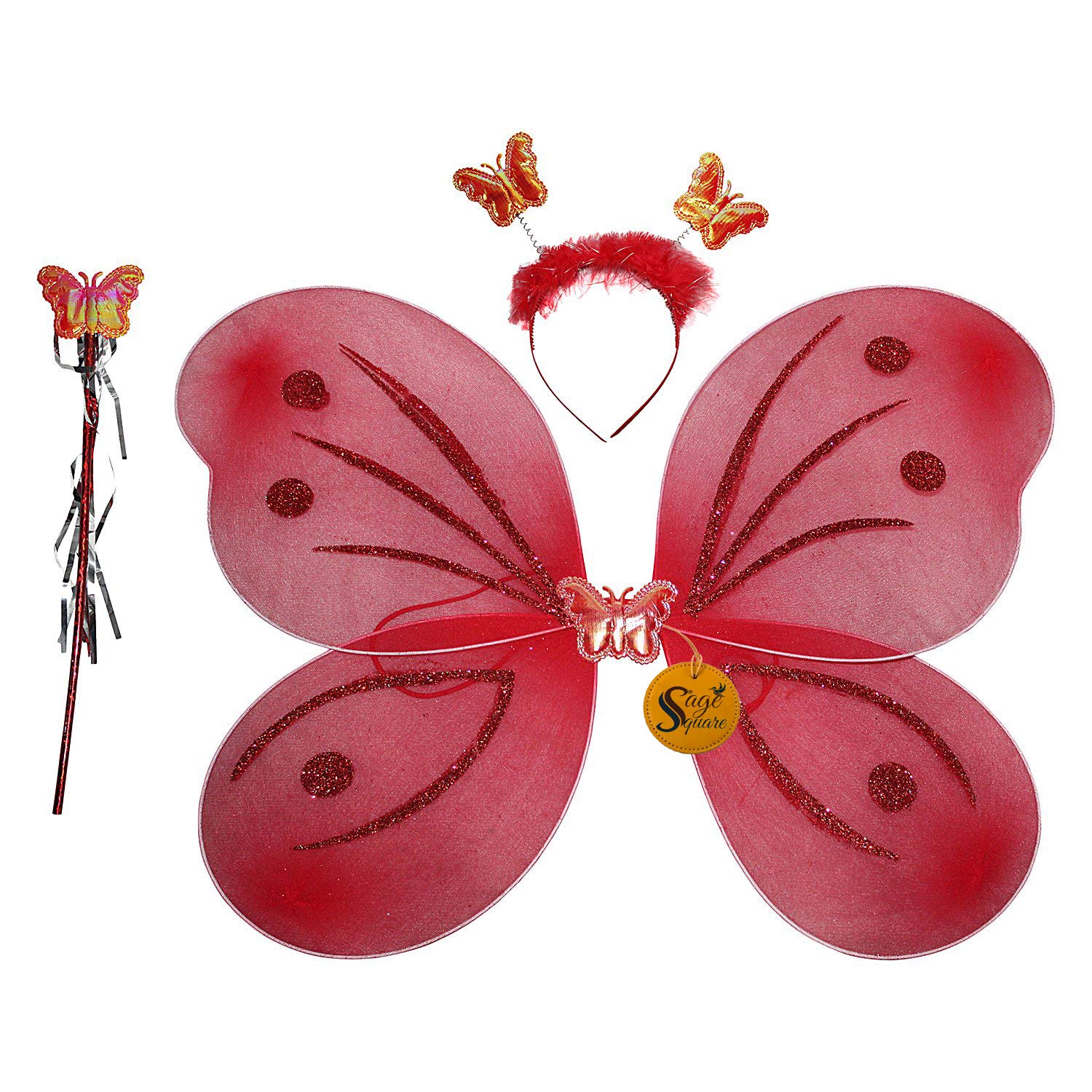 See full amazon price history chart for Sage Square Polyester Red Butterfly Wings Fairy Costume Accessories -Red, 3-8 Years, for Girls Sage Square Polyester Red Butterfly Wings Fairy Costume Accessories -Red, 3-8 Years, for Girls (B08KXR1R2C) Amazon Price History, Amazon Price Tracker