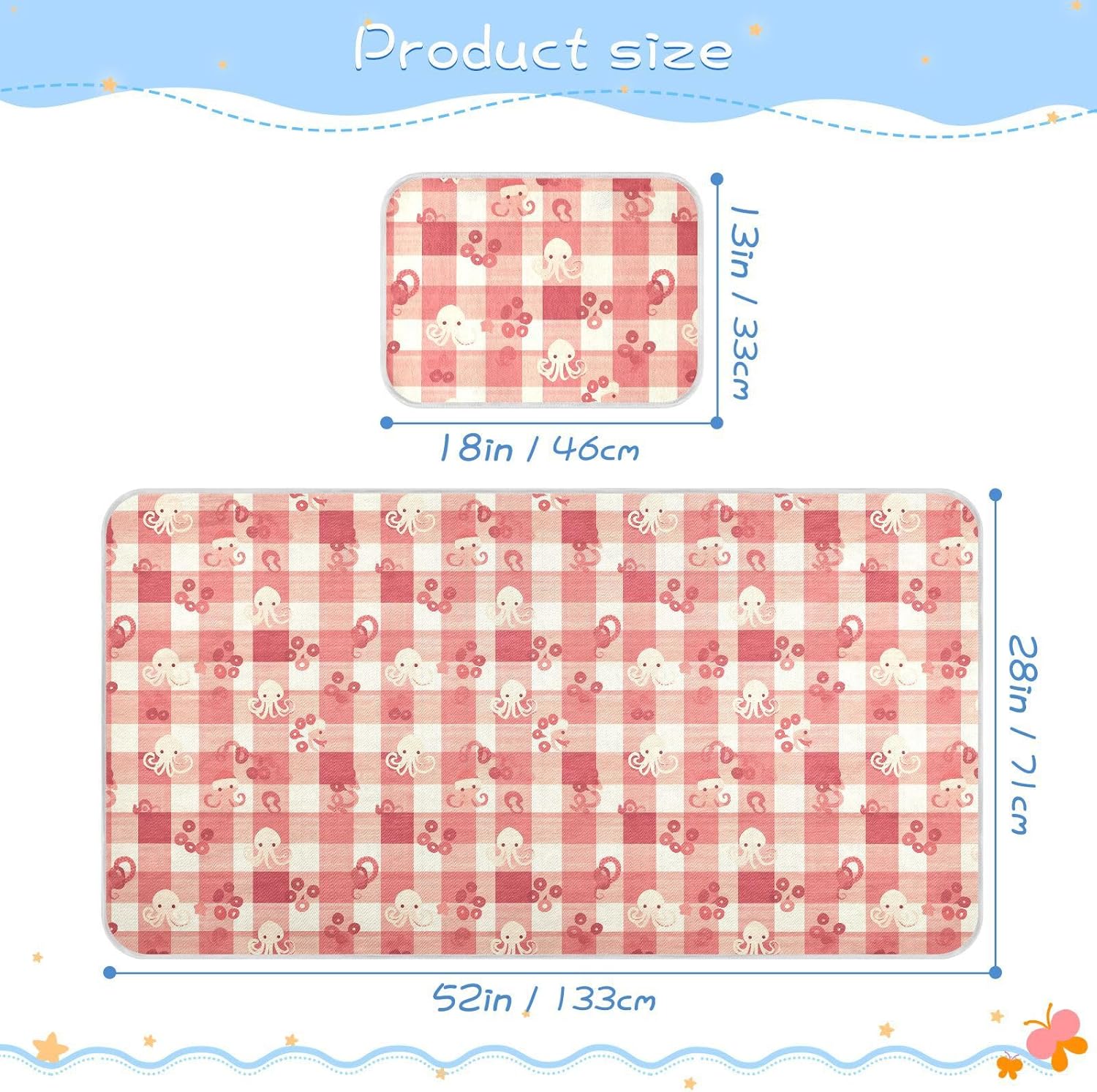 Cooling Baby Mattress Protector Crib 28" x 52" Washable Bed Pads for Adults for Baby&Toddler