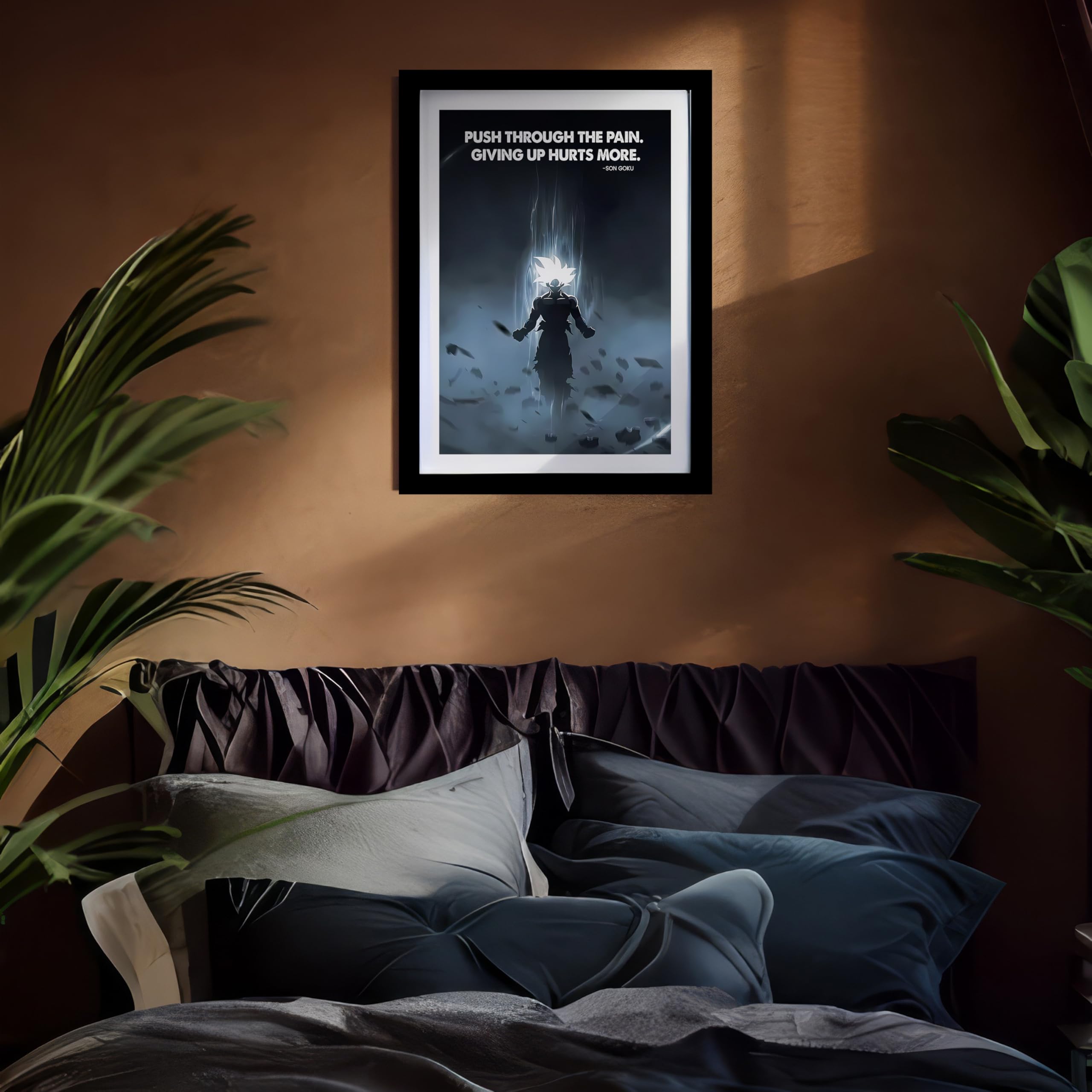 MODERN GALLERY MART Anime Frame – A4 Size (8.3 x 11.7 inch) – Anime Quotes Framed – Motivational & Aesthetic Wall Art for Bedroom, Living Room, Office, and Gift Purposes (Son Goku) 2