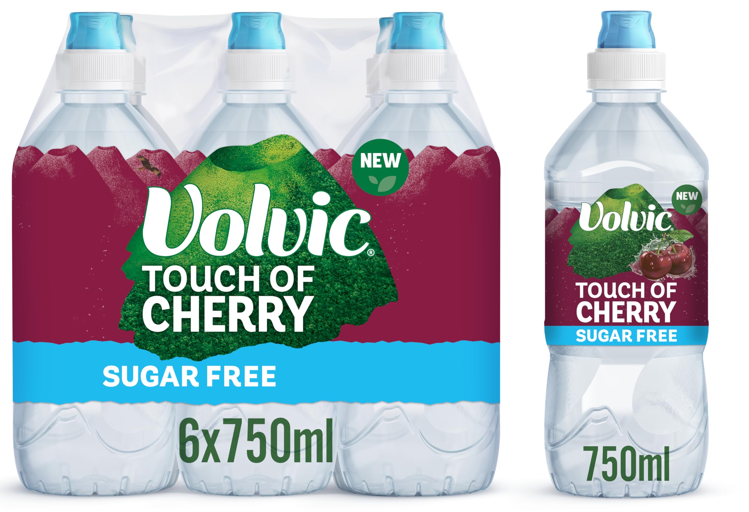 Volvic Touch of Fruit Cherry Sugar Free Still Flavoured Water Multipack 6x750ml
