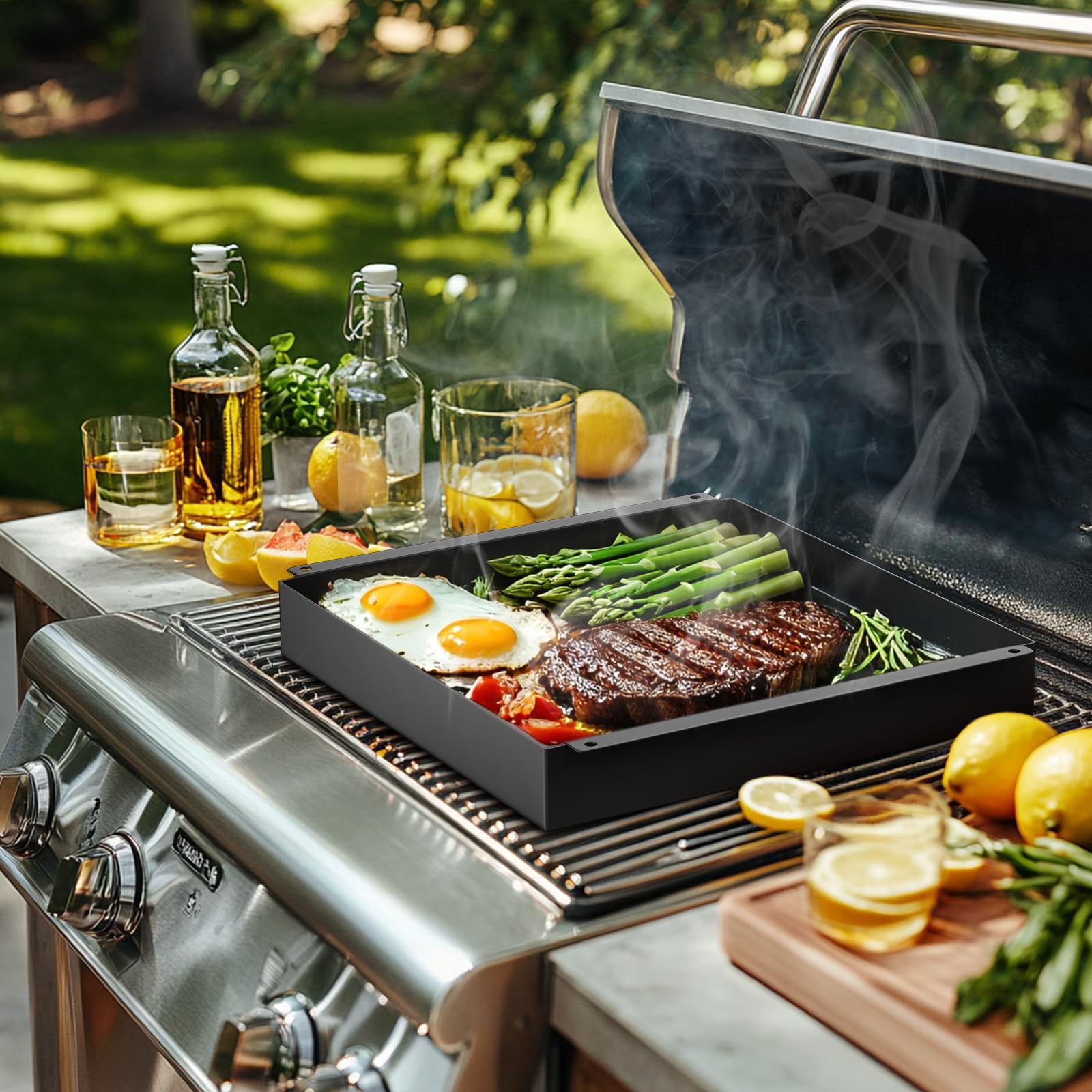 Denmay Plaque de cuisson en fonte pour Ninja OO100, OO101UK, Ninja Woodfire OO101, plancha universelle Weber, Tepro et autres barbecues, 30,5 x 30,5 cm