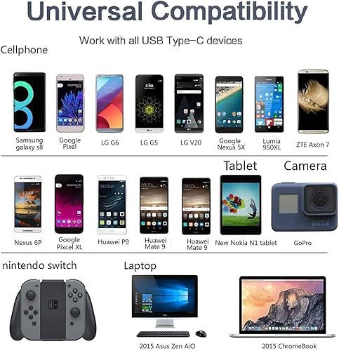 Miniatura 6 de Cable USB tipo C, paquete de 2 unidades de 10 pies, cable de carga trenzado extralargo, cargador rápido para Samsung Galaxy S9 S8 Plus, Note 8,