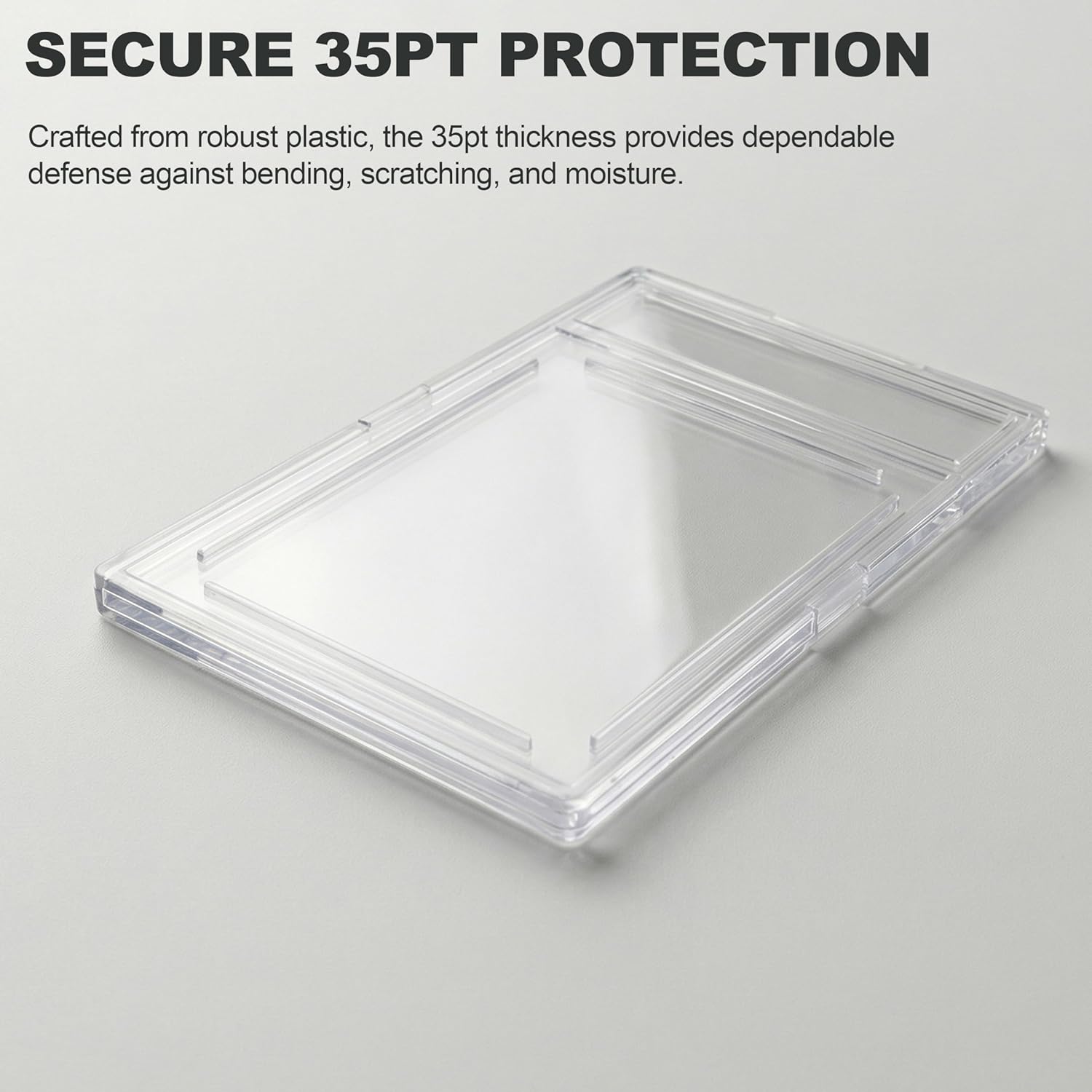 50 Pcs 35 PT Acrylic Card Holders, Trading Card Protectors with Label Slot, Graded Card Slab Style Card Cases for Baseball, Sports, MTG, TCG Cards Storage and Display