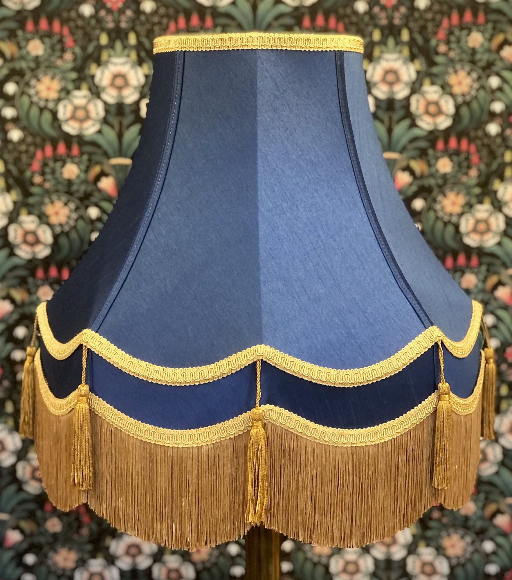 14 Inch (35cm) Navy Blue and Gold Fabric Lampshade Table Lamps Ceiling Light Pendant