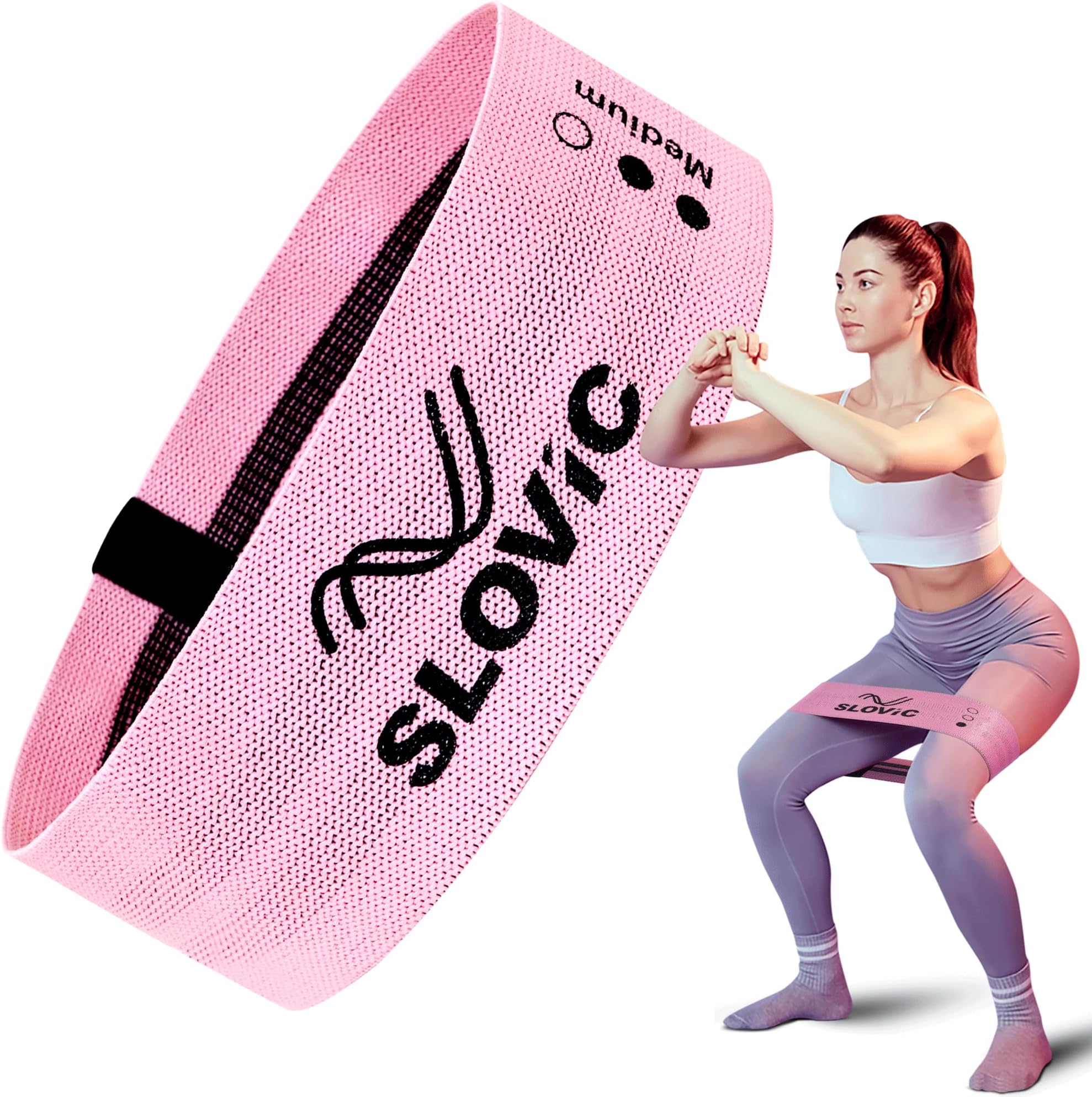 SLOVIC Fabric Resistance Bands (7-16 Kg) Loop Hip Band for Women & Men for Hip, Glutes, Legs and Squats Exercises| Exercise Bands for Workout| Gym Equipment for Home Workout| Resistance Band Set of 1