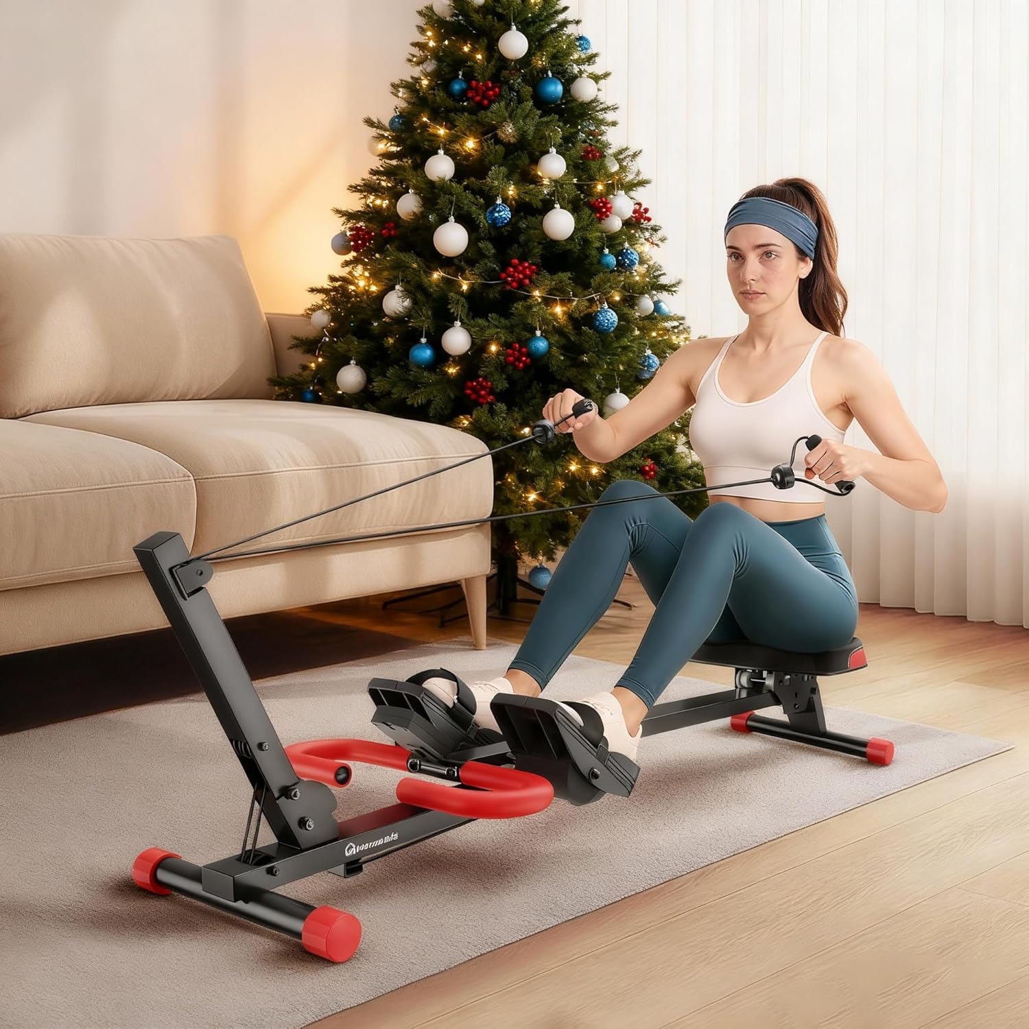 Warmounts Rowing Machine, 4 In 1 Adjustable Ab Machine With ...