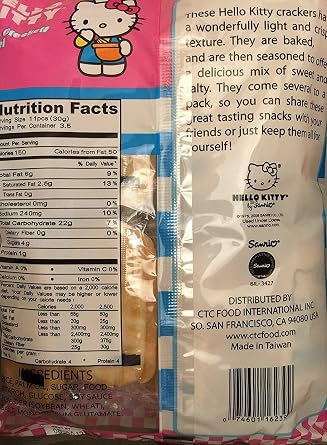 Hello Kitty Senbei Rice Crackers 112g (3.95oz) - Snacks, Rice Cracker, Cookies, Great Snacks on the go, for adults, Children, Party Favors, Birthday Gifts and School. (HK Rice Cracker Senbei, Pack of 2)