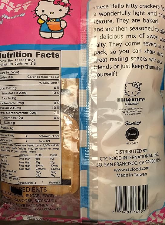 Hello Kitty Senbei Rice Crackers 112g (3.95oz) - Snacks, Rice Cracker, Cookies, Great Snacks on the go, for adults, Children, Party Favors, Birthday Gifts and School. (HK Rice Cracker Senbei, Pack of 2)