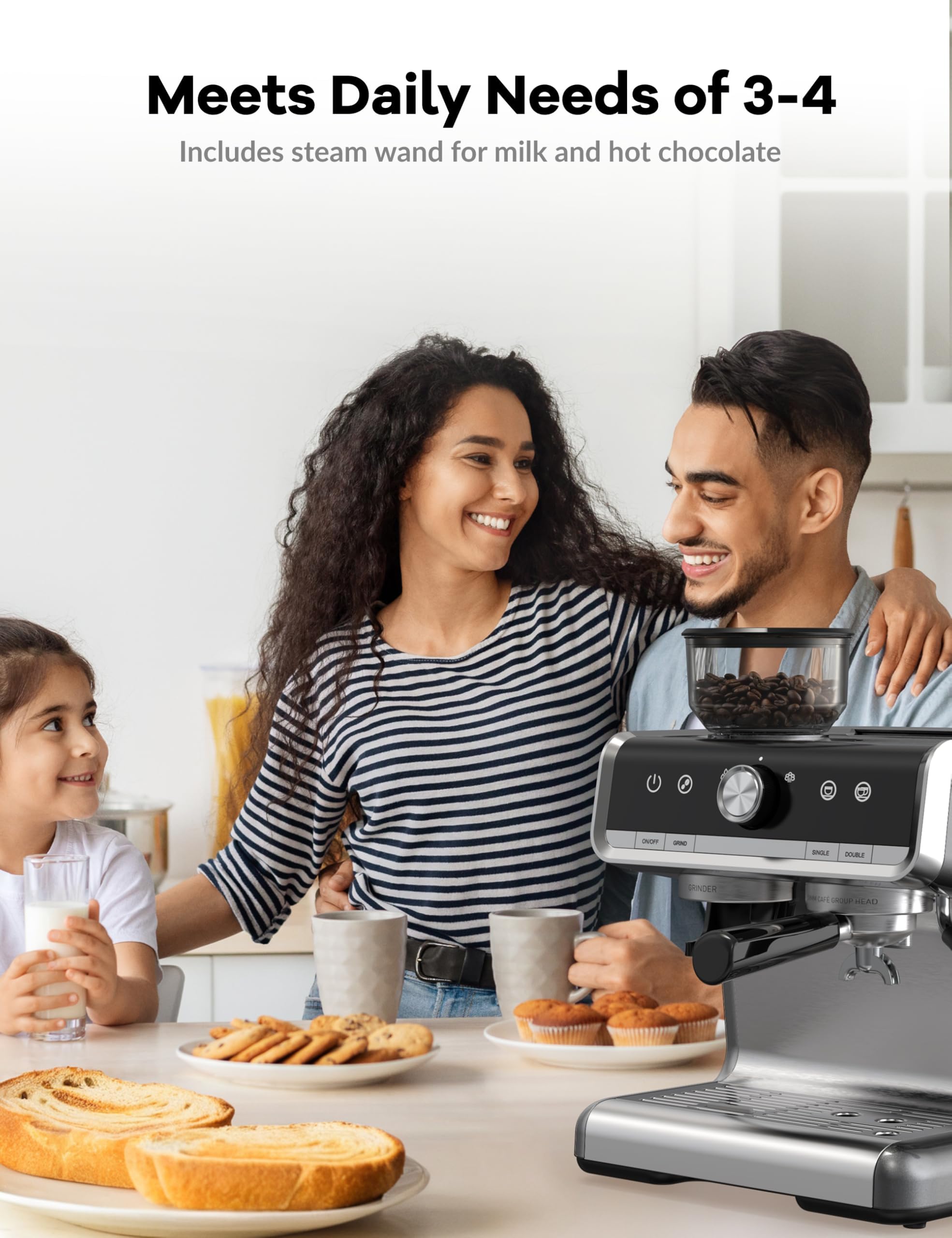 GarveeHome Espresso Machine with Grinder - Make Cappuccinos! -6 GarveeHome Espresso Machine with Grinder - Make Cappuccinos! -6