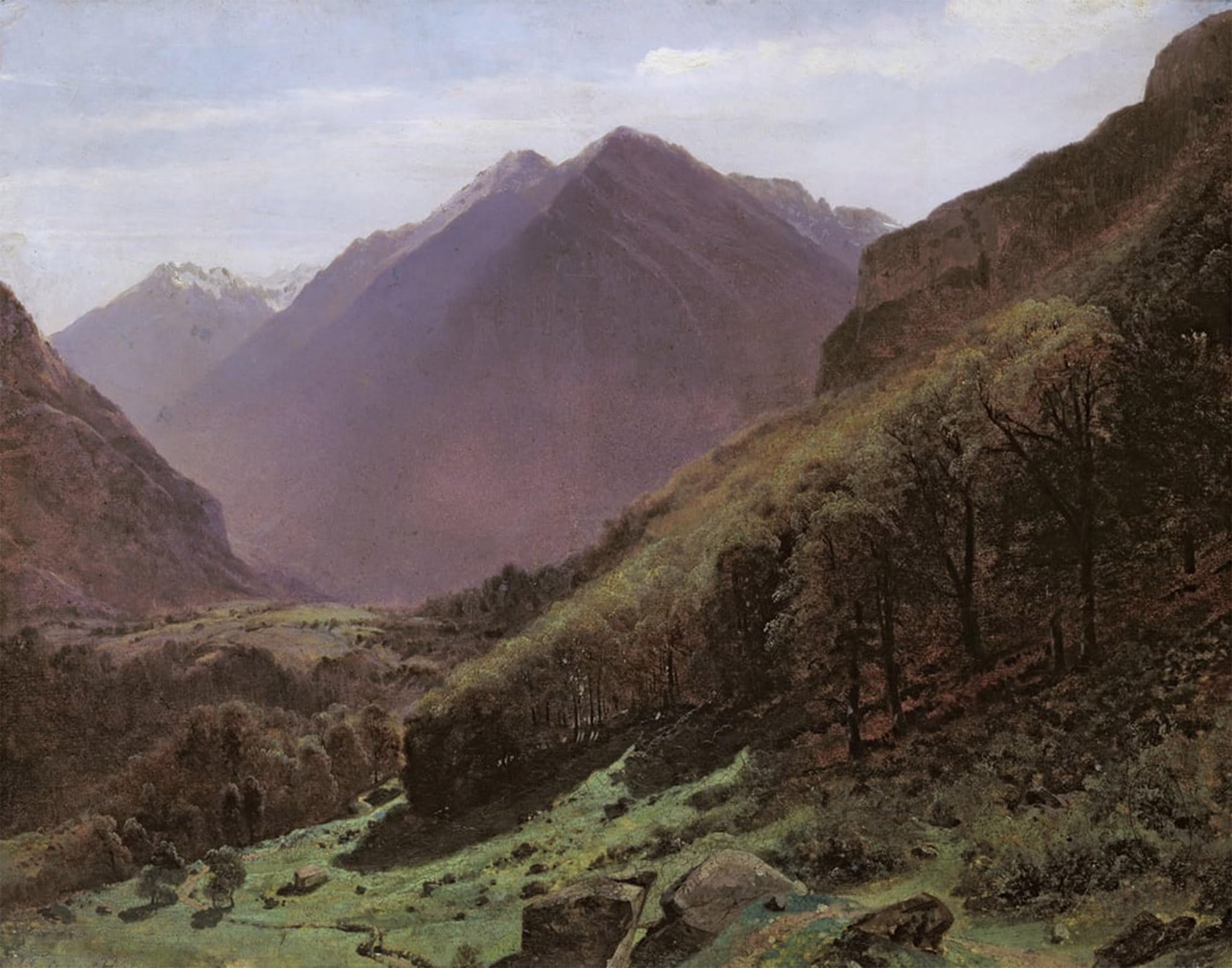 POSTERIIk Vintage Art Print Images Pictures Print Mountain Study by Alexandre Calame Modern Colour Posters for Office Home Decor 60x90cm