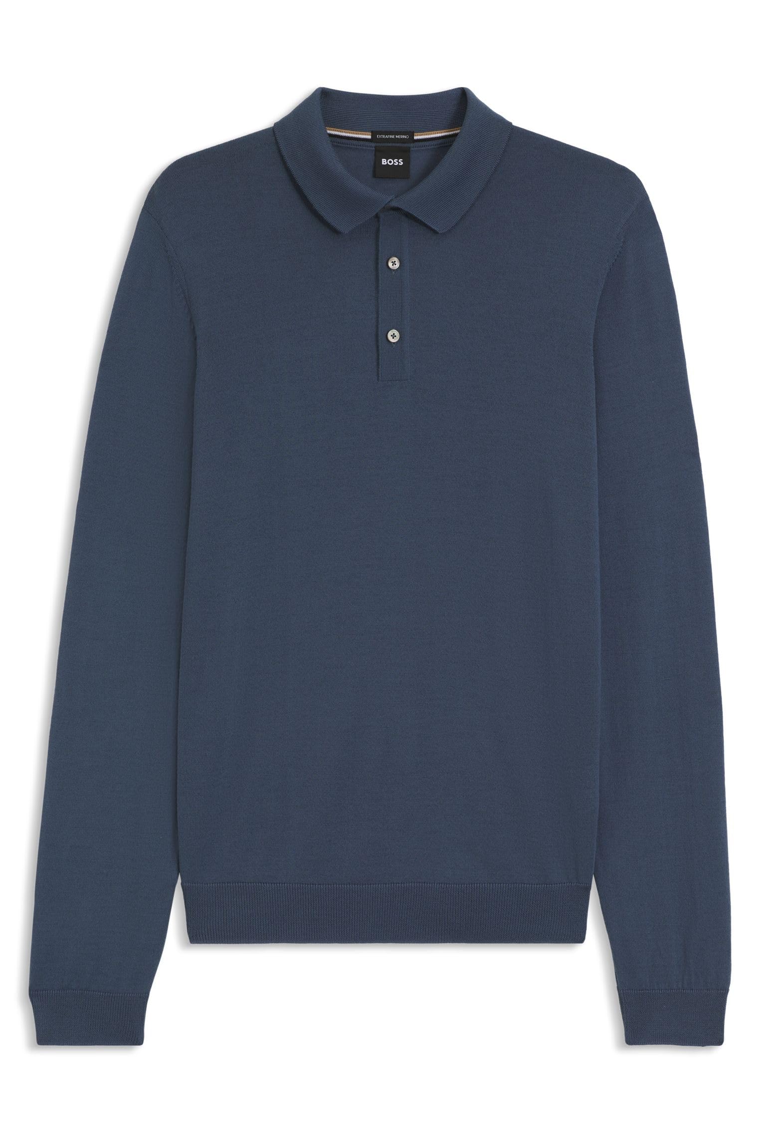 BOSS Herren Lancione Regular-Fit Strick-Poloshirt aus Schurwolle