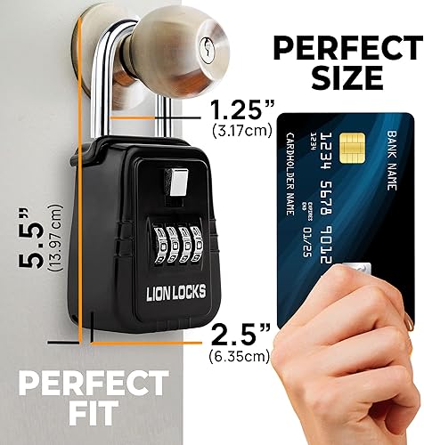 Miniatura 2 de Lion Locks Caja de seguridad de almacenamiento de 1500 llaves con cerradura de código propio soporte de llave portátil a prueba de óxido seguro para