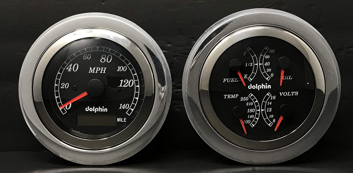 1951 1952 Chevy Car 3 3/8" Quad Style GPS Gauge Dash Cluster Panel Black