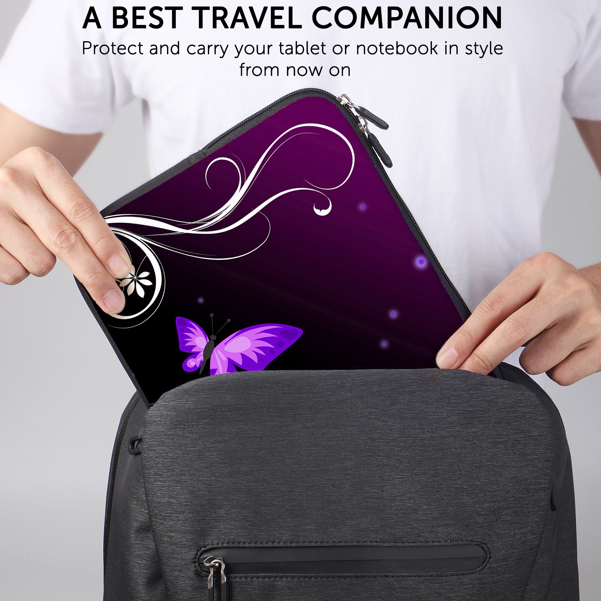Sidorenko 11,6 Pulgada Funda Laptop para MacBook/Chromebook | Funda para computadora de Neopreno | Funda con Cremallera Duradera Protección de 3 Capas, Resistentes al Agua - 5