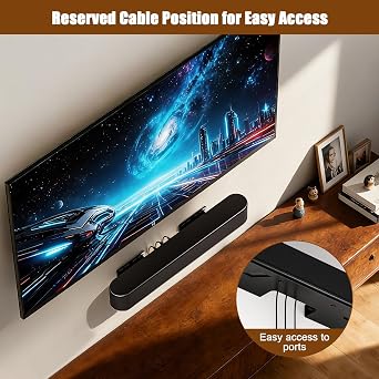Soundbar Mount Compatible for Sonos Beam Wall Mount | Heavy Duty Wall Bracket Mount for Sonos Beam Gen 1 & Gen 2 Mounting Bracket Under TV Space Saving, with Hardware kit, Black