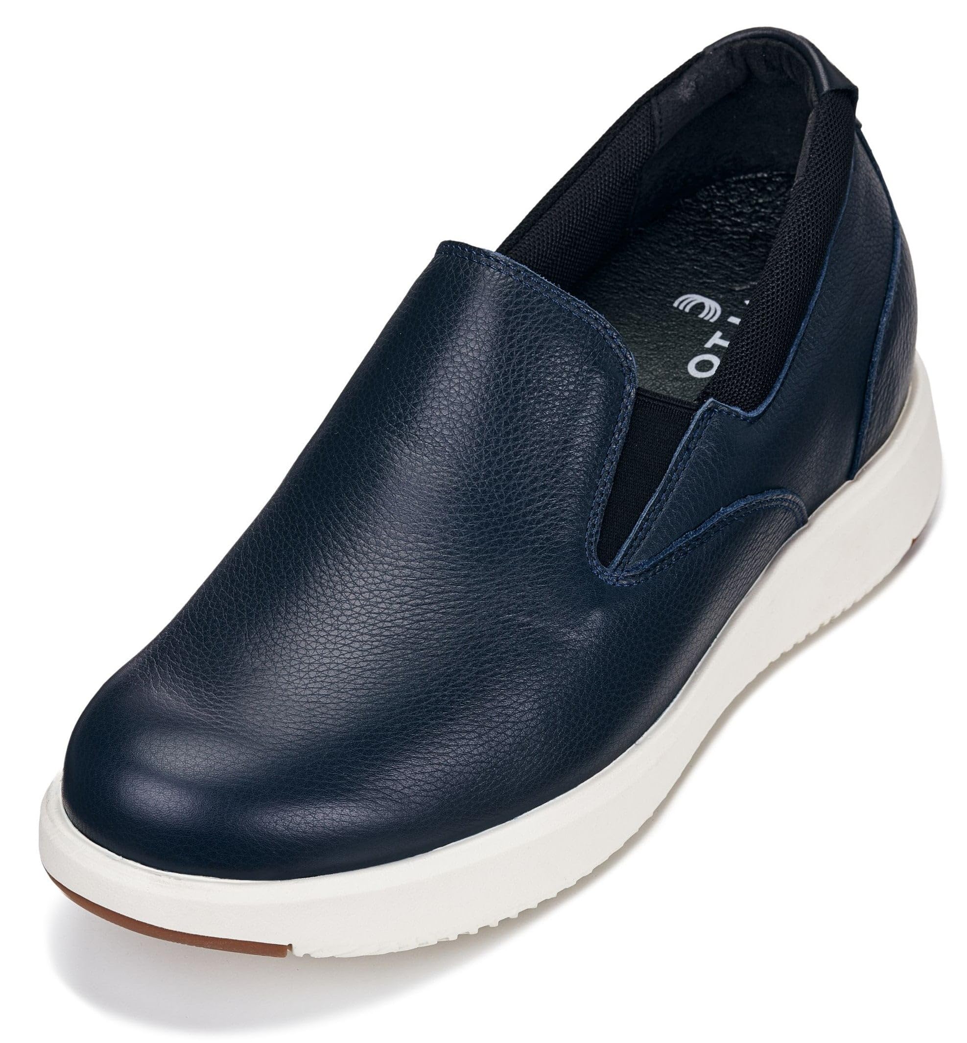 CALTO Men's Invisible Height Increasing Elevator Loafers - Dark Slate Blue Lightweight Slip-on Casual Loafers - 2.8 Inches Taller - J1421 - Size 10.5