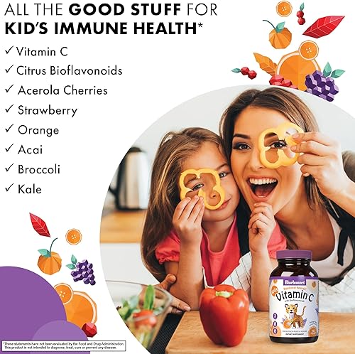 Miniatura 5 de Bluebonnet Nutrition Rainforest Animalz - Tabletas masticables de vitamina C con forma de animal, 250 mg de vitamina C, sin soja, sin gluten,