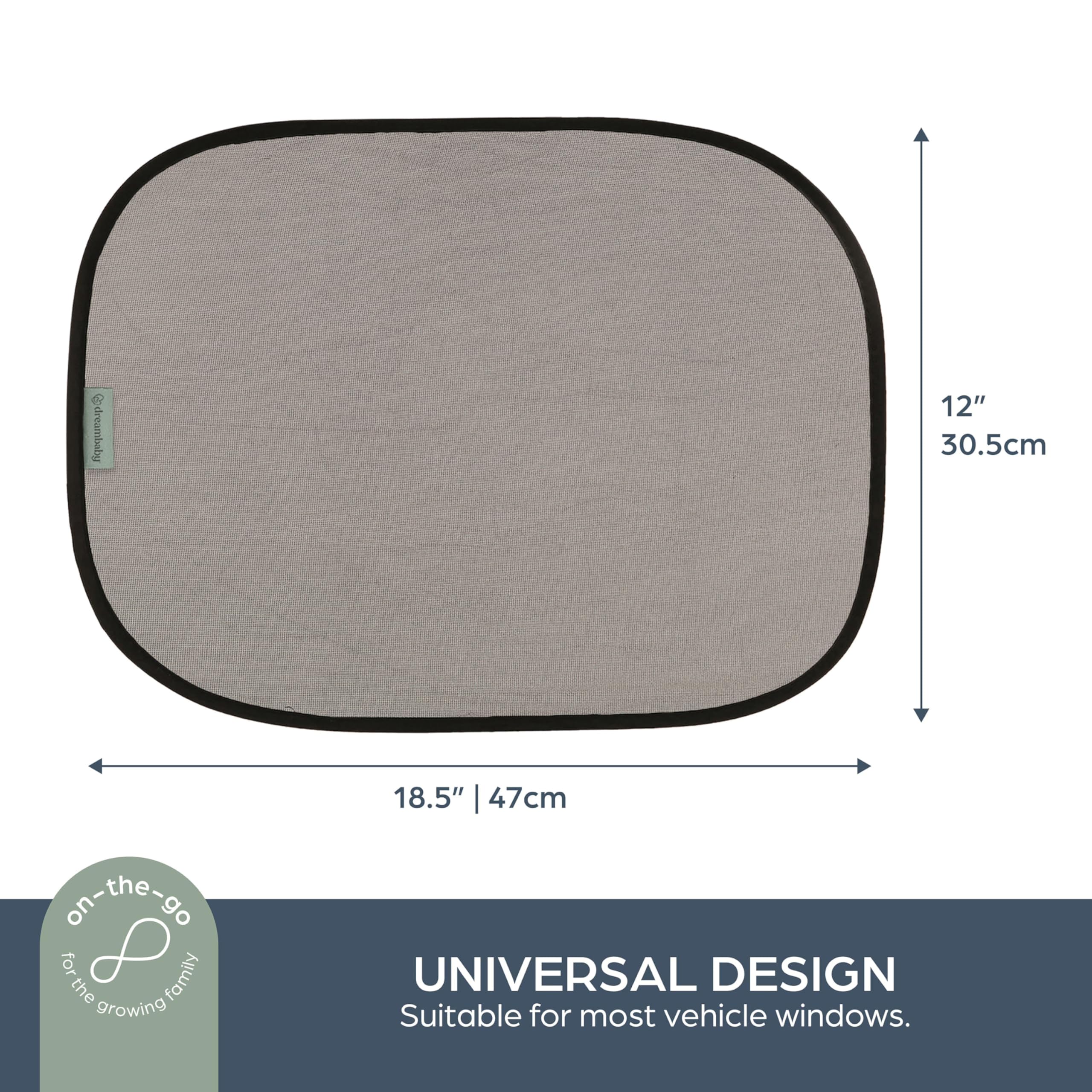 Dreambaby Insta-Cling Static Car Window Shades - UPF 50 Sun Protection, Black, 47cm x 30.5cm - Image 3