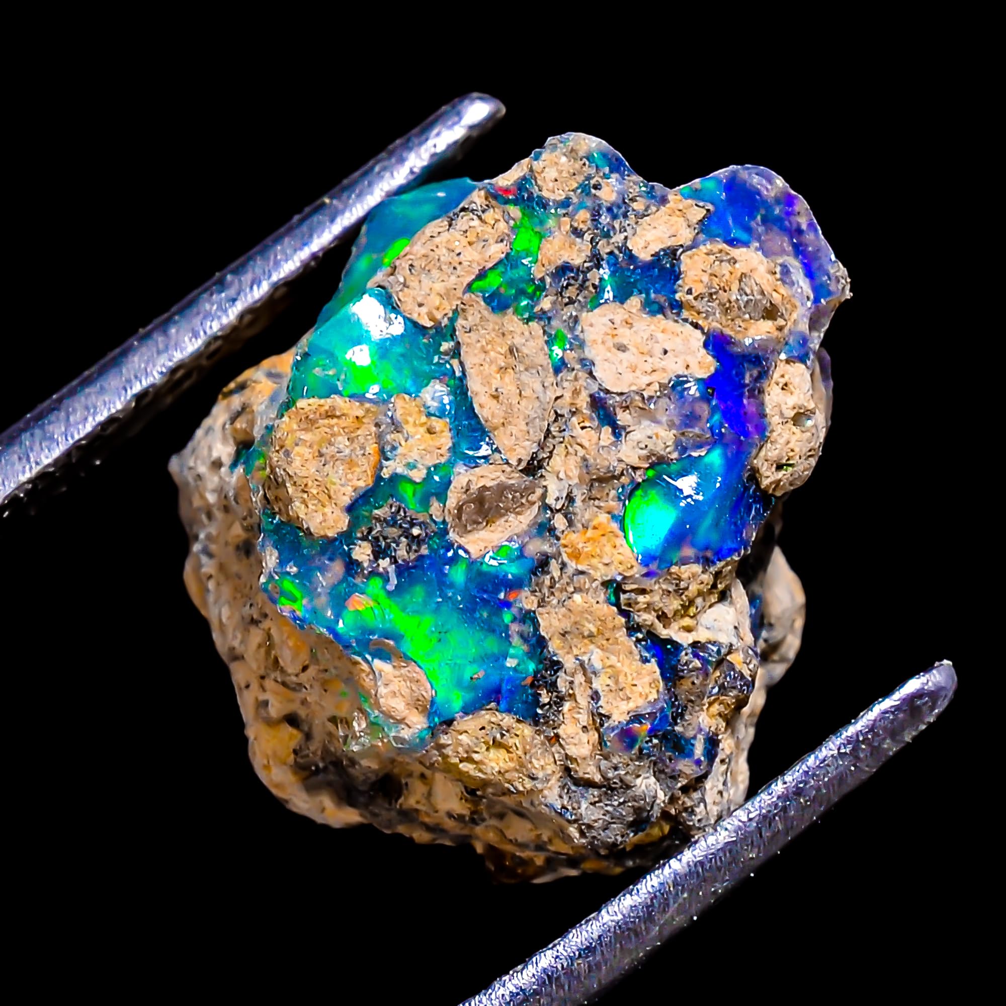 AAAA+ - Opale naturelle éthiopienne Welo brute (2 carats à 13 pièces) - Cristal brut ultra feu | Pierre opale sélectionnée à la main pour la fabrication de bijoux | Pierre précieuse de naissance