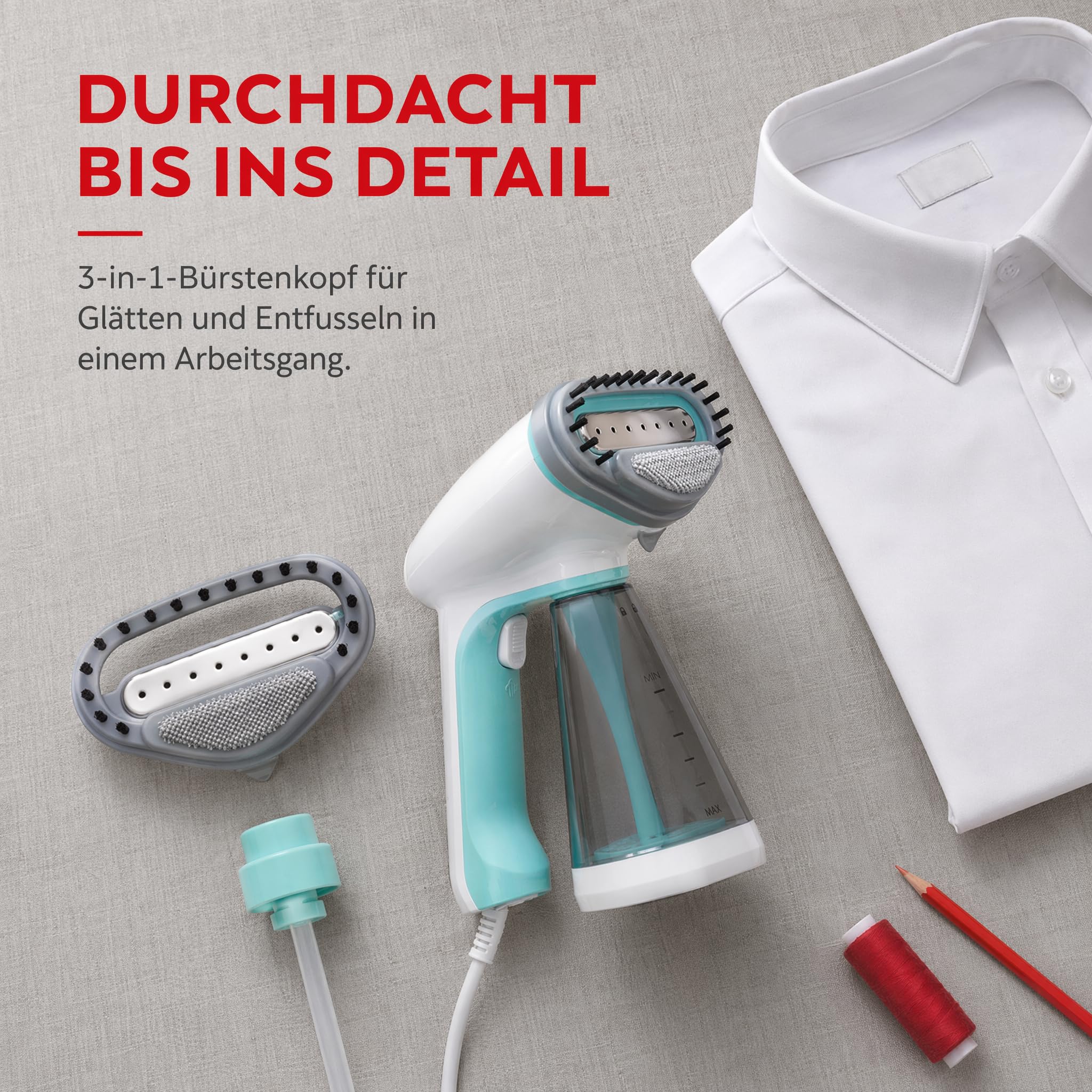 Trisa Fresh Up Dampfbürste 1500W, 35g/min, 35 Sek Aufheizzeit, PET-Adapter