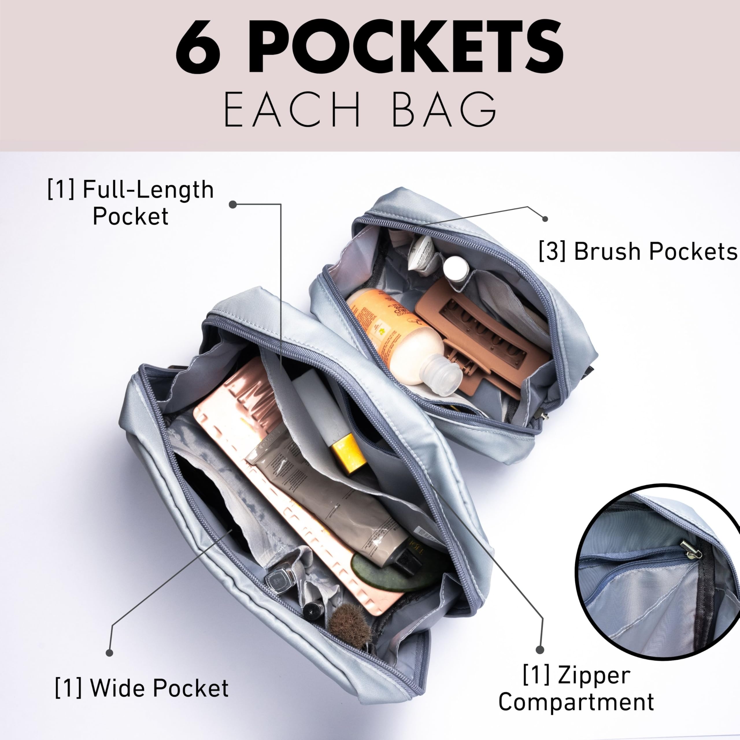 Fenrici Cosmetic Bag Set - 2 Pack: Large 9
